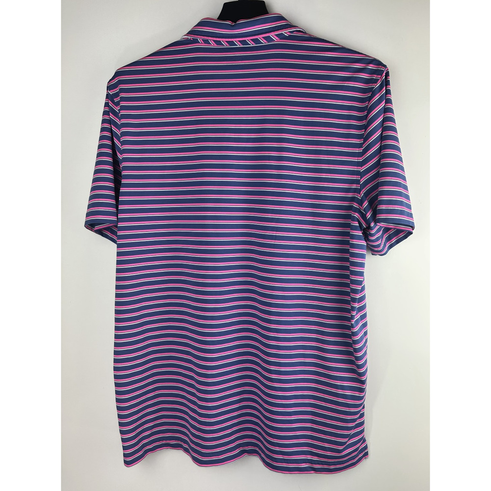 Vineyard Vines Kennedy Stripe Sankaty Performance Polo Navy Pink Men's Large - Picture 9 of 10
